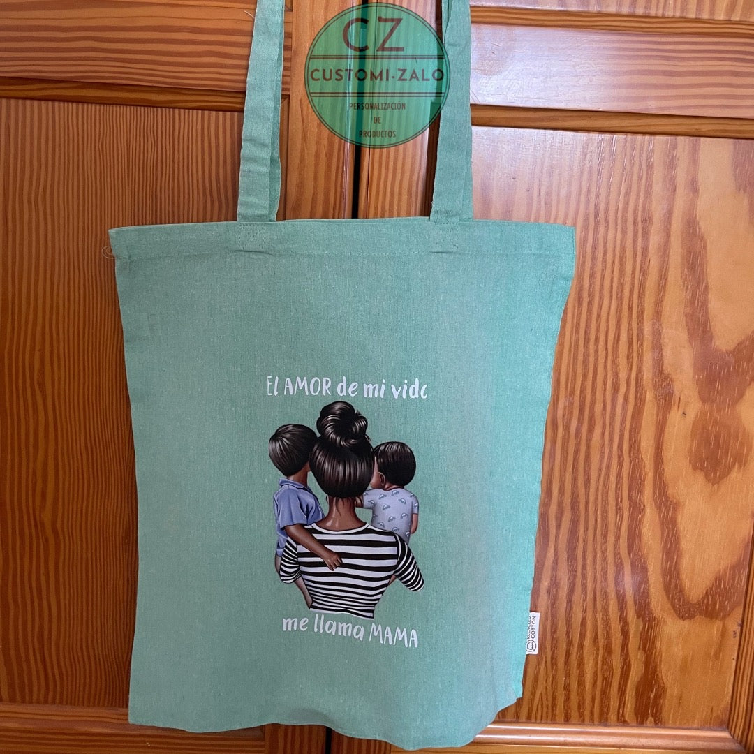 totebag personalizado algodon dibujo logo nombre foto