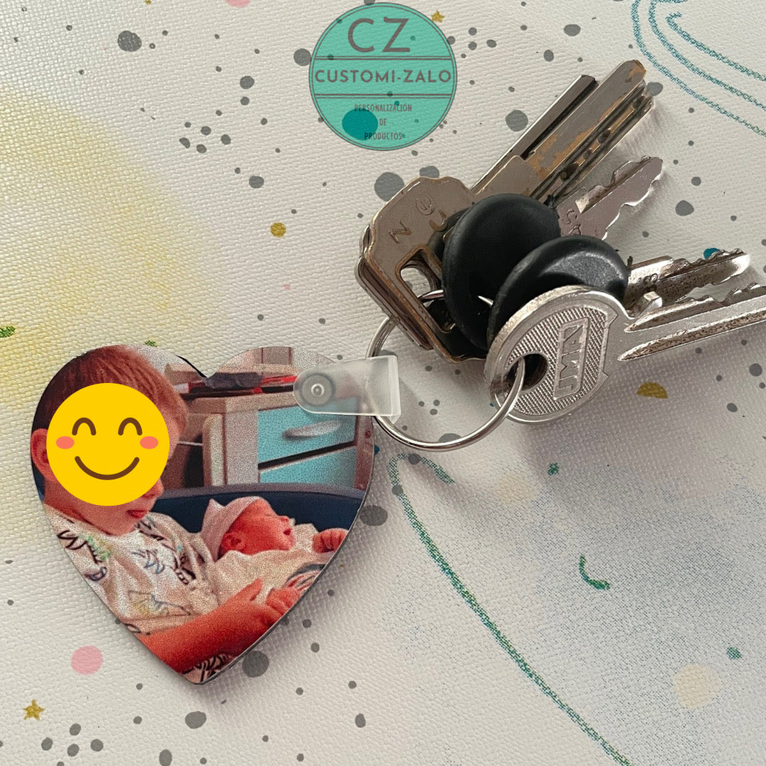 llavero personalizado foto dibujo nombres letras colores mdf