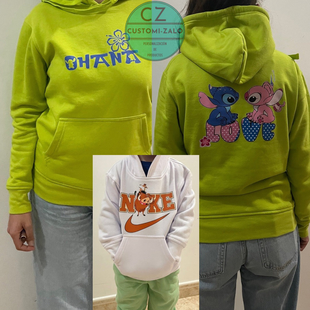 sudadera personalizada iniciales letras dibujo logo nombre foto colores recuerdo homenaje deporte