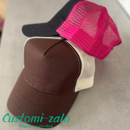  gorra personalizada beechfield color caramelo rosa negro gris