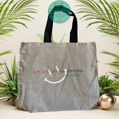 bolsa playa playera puzle dibujo logo nombre foto colores