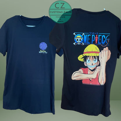 camiseta personalizada manga corta algodon one piece dibujos logos